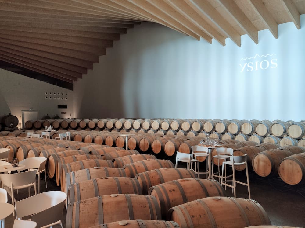 Marques de Riscal and Ysios winery tour, barrel room Ysios